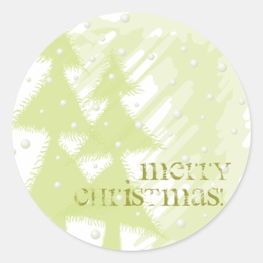 Vrolijk kerstfeest! ronde sticker (Voorkant)