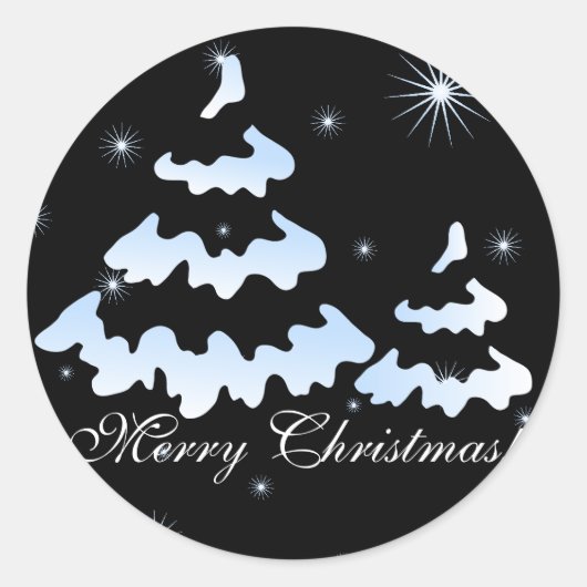 Vrolijk kerstfeest! ronde sticker (Voorkant)