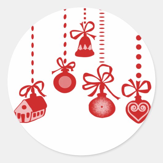 Vrolijk kerstfeest ronde sticker (Voorkant)