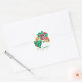Vrolijk kerstfeest ronde sticker (Envelop)