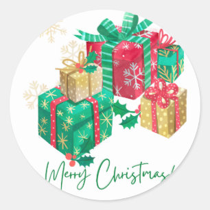 Vrolijk kerstfeest ronde sticker