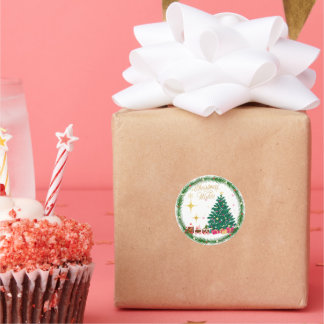 Vrolijk kerstfeest ronde sticker