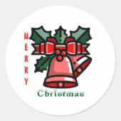 Vrolijk kerstfeest ronde sticker (Voorkant)