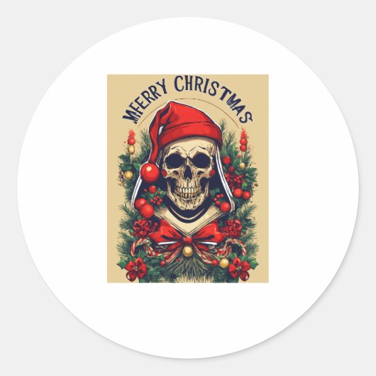 vrolijk kerstfeest ronde sticker (Voorkant)