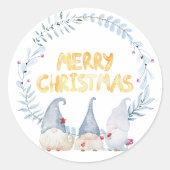 Vrolijk kerstfeest ronde sticker (Voorkant)