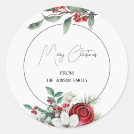 Vrolijk kerstfeest ronde sticker