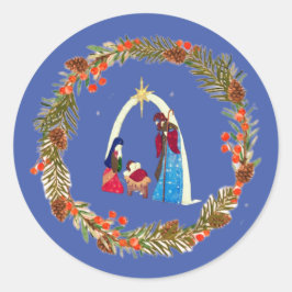 Vrolijk kerstfeest! ronde sticker