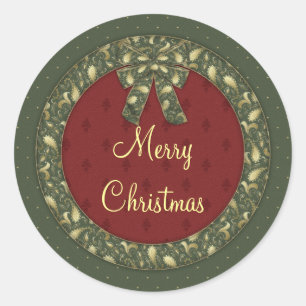 Vrolijk kerstfeest ronde sticker