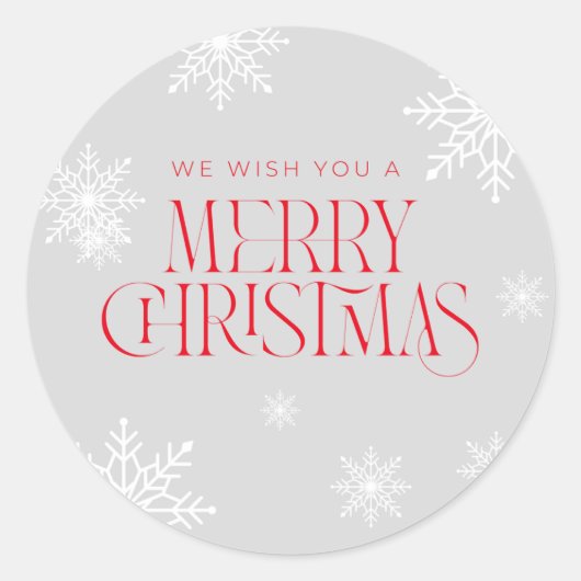 Vrolijk kerstfeest ronde sticker (Voorkant)