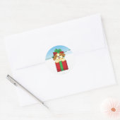 Vrolijk kerstfeest! ronde sticker (Envelop)