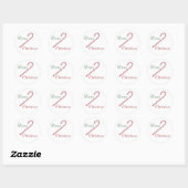 Vrolijk kerstfeest ronde sticker (Vel)
