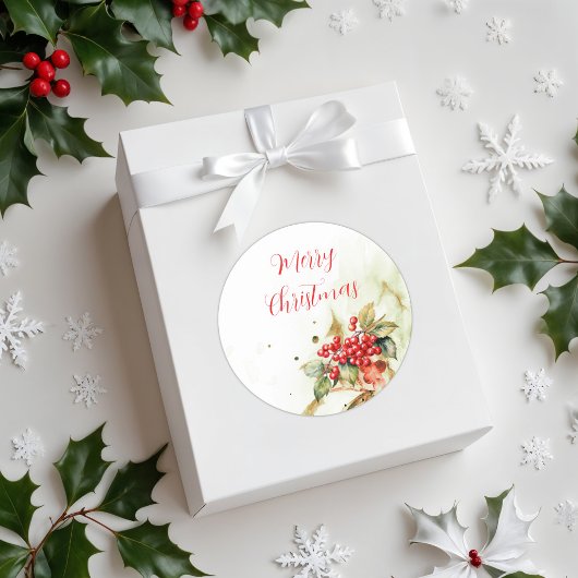 Vrolijk kerstfeest  ronde sticker