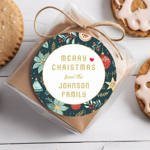 Vrolijk kerstfeest! ronde sticker