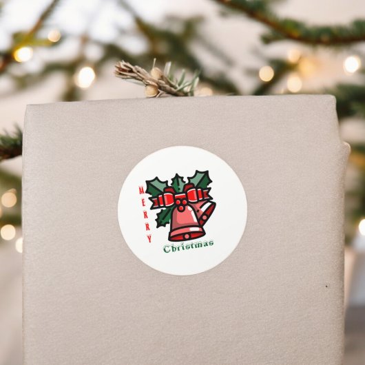 Vrolijk kerstfeest ronde sticker