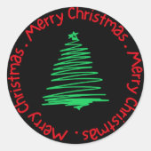 Vrolijk kerstfeest ronde sticker (Voorkant)