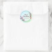 Vrolijk kerstfeest ronde sticker (Tas)
