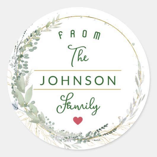 Vrolijk kerstfeest ronde sticker (Voorkant)