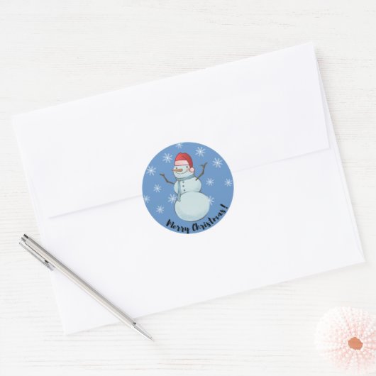 Vrolijk kerstfeest ronde sticker (Envelop)