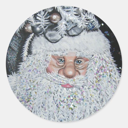 Vrolijk kerstfeest ronde sticker (Voorkant)