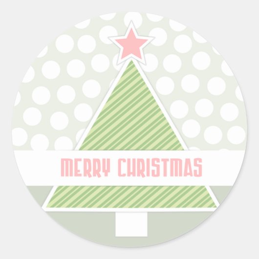 Vrolijk kerstfeest ronde sticker (Voorkant)