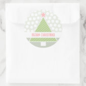 Vrolijk kerstfeest ronde sticker (Tas)