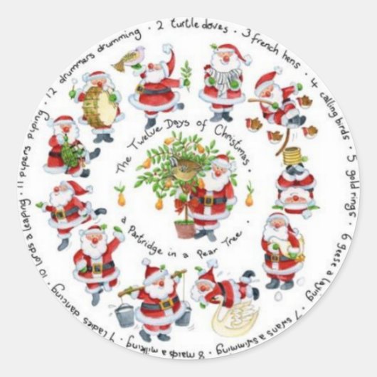 Vrolijk kerstfeest ronde sticker (Voorkant)