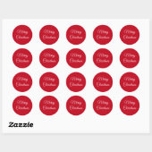 Vrolijk kerstfeest ronde sticker (Vel)