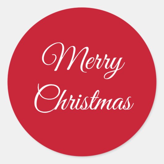 Vrolijk kerstfeest ronde sticker (Voorkant)