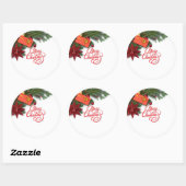 Vrolijk kerstfeest ronde sticker (Vel)