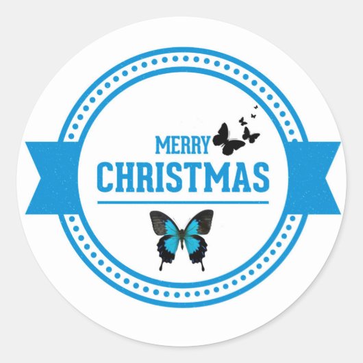 Vrolijk kerstfeest ronde sticker (Voorkant)