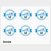 Vrolijk kerstfeest ronde sticker (Vel)