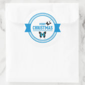 Vrolijk kerstfeest ronde sticker (Tas)