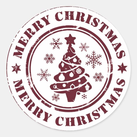 Vrolijk kerstfeest ronde sticker (Voorkant)