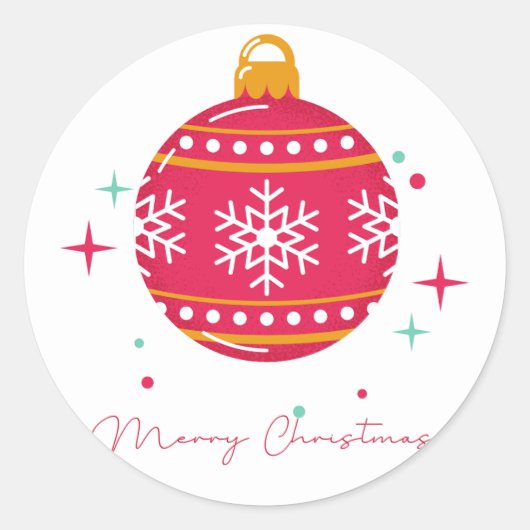 Vrolijk kerstfeest ronde sticker (Voorkant)