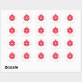 Vrolijk kerstfeest ronde sticker (Vel)