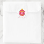 Vrolijk kerstfeest ronde sticker (Tas)