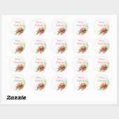 Vrolijk kerstfeest  ronde sticker (Vel)