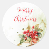 Vrolijk kerstfeest  ronde sticker (Voorkant)