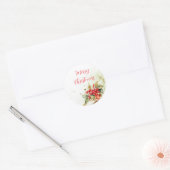 Vrolijk kerstfeest  ronde sticker (Envelop)