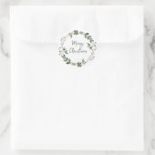 Vrolijk kerstfeest ronde sticker (Tas)
