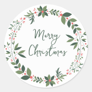 Vrolijk kerstfeest ronde sticker