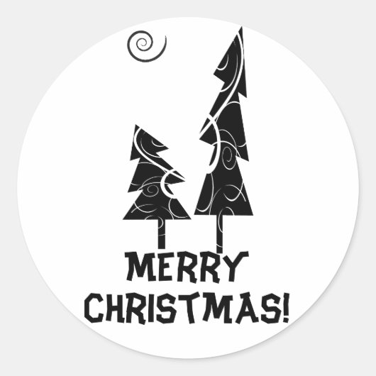 Vrolijk kerstfeest! ronde sticker (Voorkant)