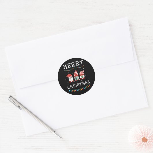 Vrolijk kerstfeest ronde sticker (Envelop)
