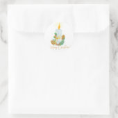 Vrolijk kerstfeest ronde sticker (Tas)
