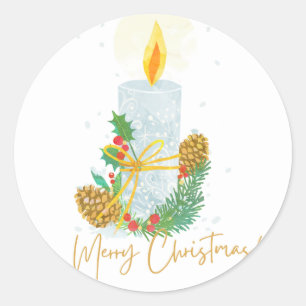 Vrolijk kerstfeest ronde sticker