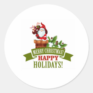 Vrolijk kerstfeest ronde sticker
