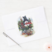 Vrolijk kerstfeest ronde sticker (Envelop)