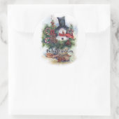 Vrolijk kerstfeest ronde sticker (Tas)