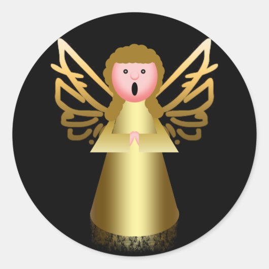 Vrolijk kerstfeest ronde sticker (Voorkant)