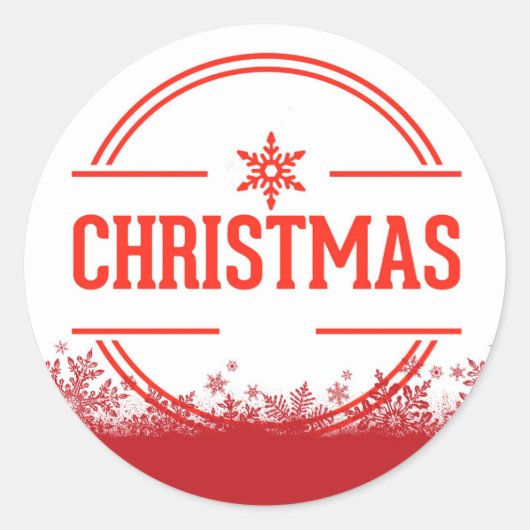 Vrolijk kerstfeest ronde sticker (Voorkant)
